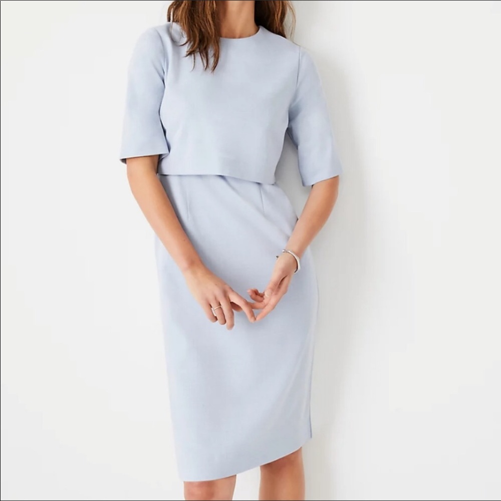 Ann Taylor Overlay Sheath Dress in Windswept